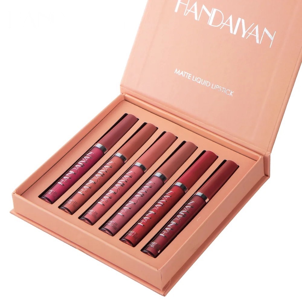 Kiss and Tell: Waterproof 6-Piece Matte Lipstick Set by HANDAIYAN